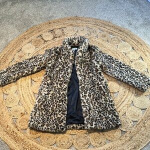 Women's Charlotte Russe Animal Print Faux Fur Jacket Size Medium